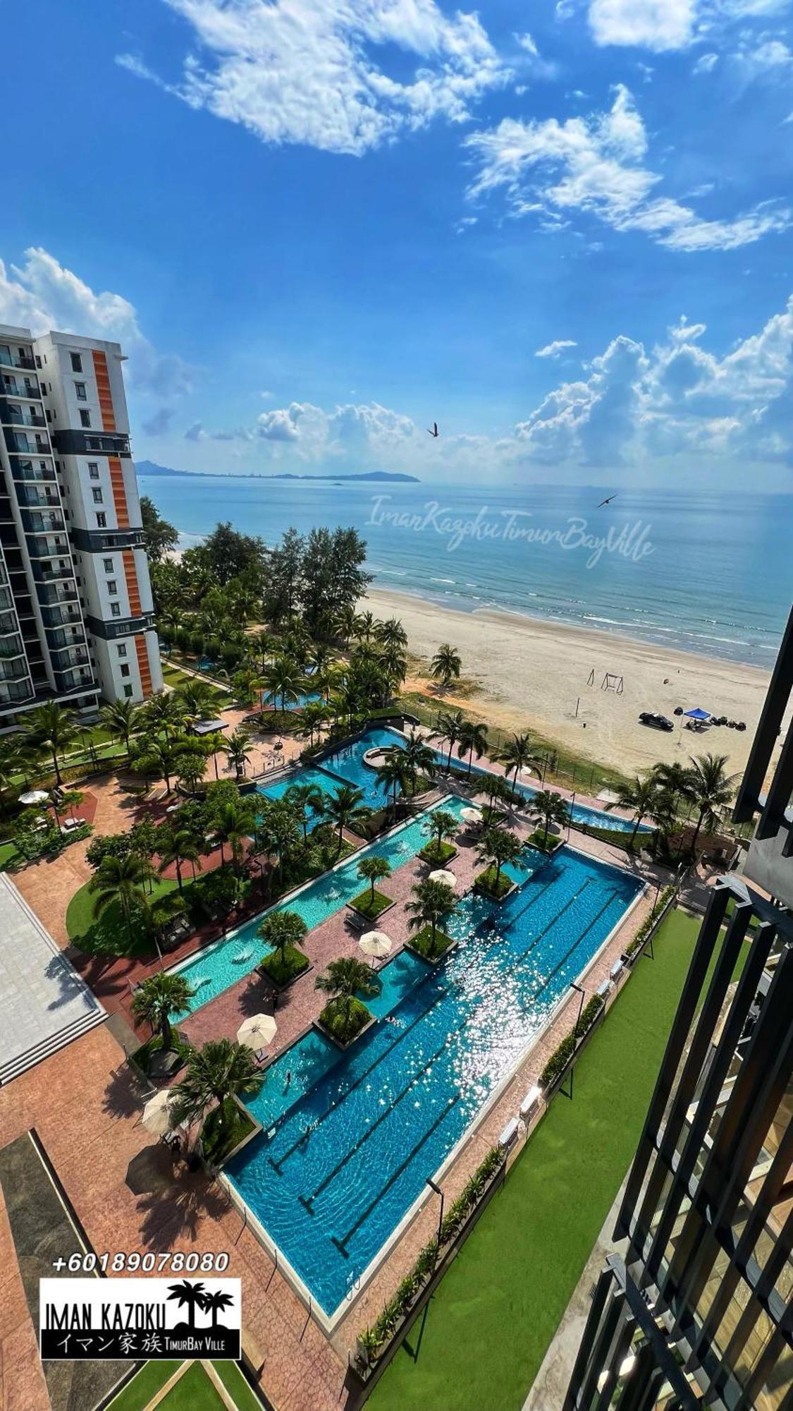 Sea View & Pool View & Wifi & Netflix At Iman Kazoku Timurbay Ville Studio 2Bdr Kuantan Exterior photo